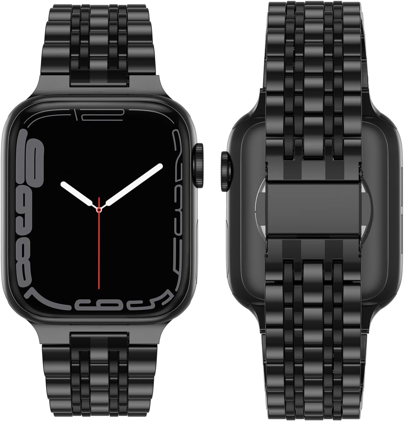 Anlinser Metal Bands Compatible with Apple Watch Band 42mm 41mm 40mm 38mm for Women Men, Stainless Steel Replacement Strap for iWatch Series 11 10 9 8 7 6-1 SE (Black) - Image 3