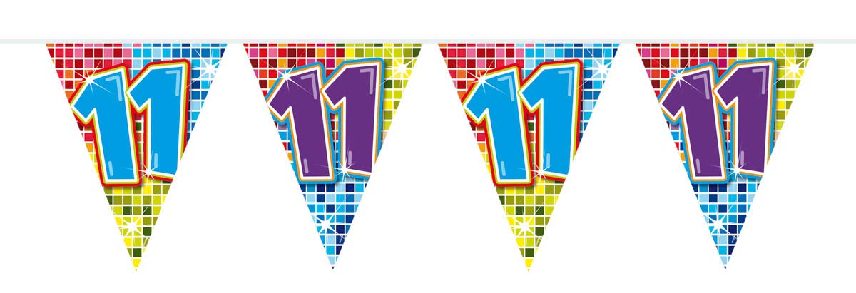 Folat - Blocs de guirlande banderoles XS 11e anniversaire - 3 m