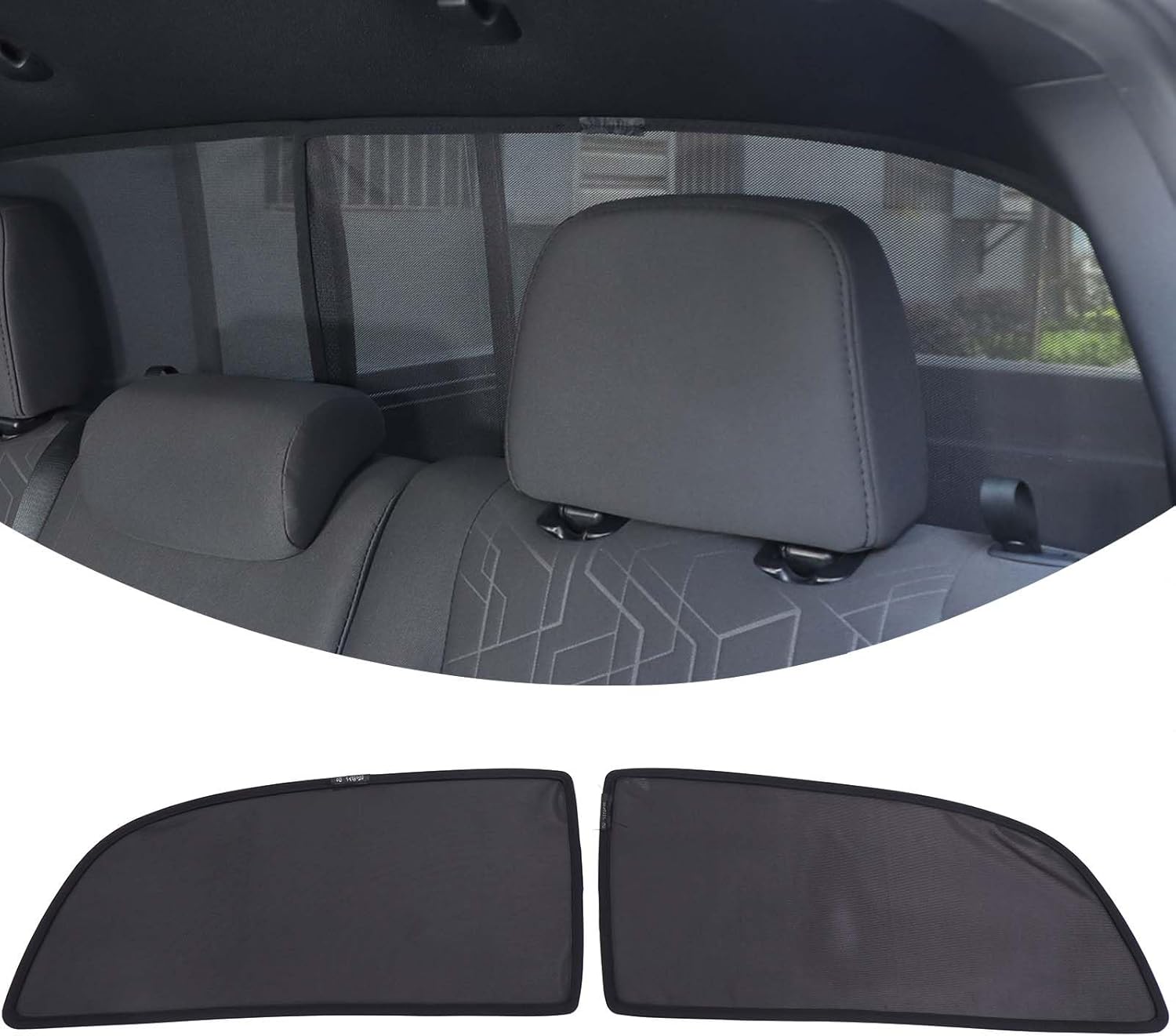 100% Protection Compatible with Toyota Tacoma 2016 2017 2018 2019 2020 2021 2022 Shade Breathable Mesh Car Curtains Door/Window Net Car Window Screens for Camping (2 PCS Rear Trunk)