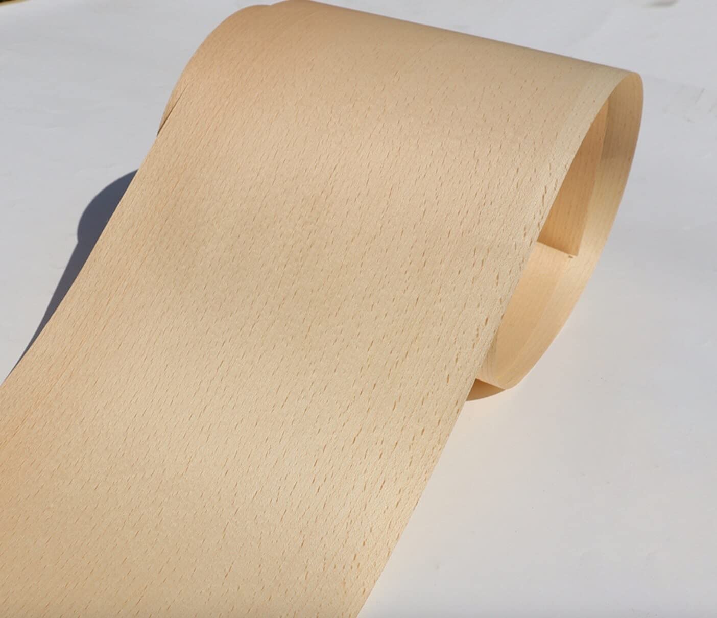 Vtimpac White 2Pcs L:2.5meters Width:150mm Thickness:0.25mm Natural Pure Solid Beech Bark Wood Veneer Sheets