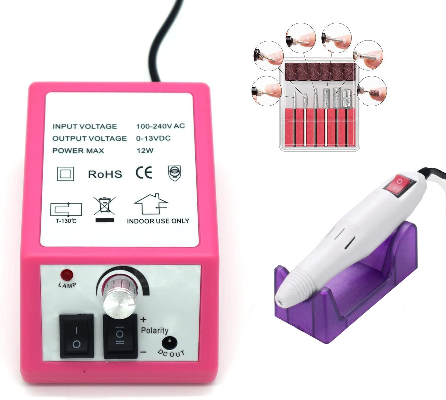 SQUADO Fresa per Unghie Professionale Manicure e Pedicure Lima Elettrica per Unghie Gel, per Studio Estetiste Casa Regali