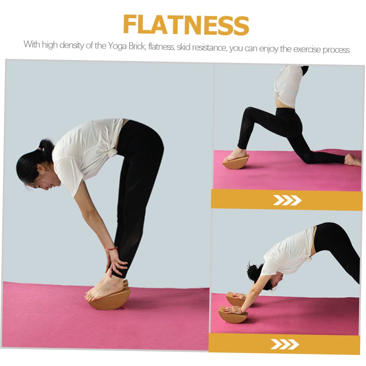 Bloque Equilibrado de Yoga para Entrenamiento Muscular Abdominal de Corcho Antideslizante Duradero Diseño Semicircular para Relajación Corporal