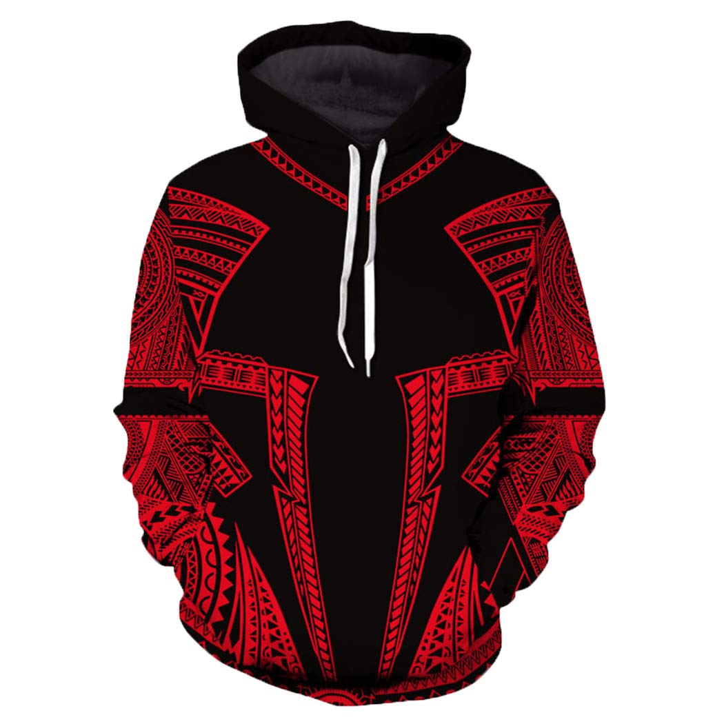 Sweat à capuche polynésien Harajuku une impression 3D aux finitions durables - 8