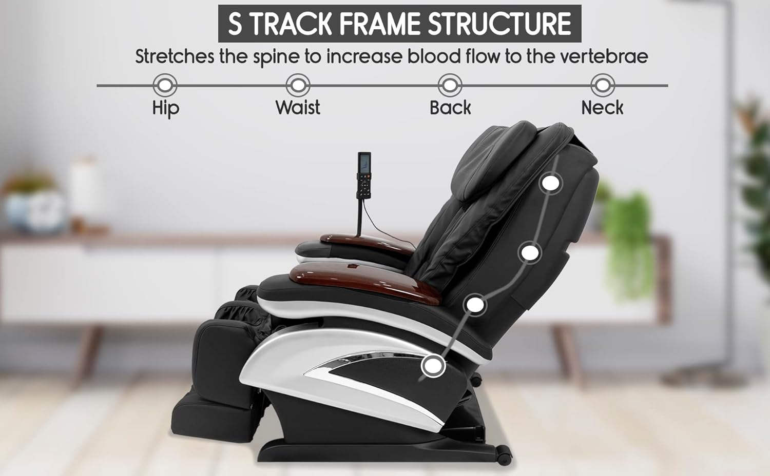KosmoCare Metal Shiatsu Massage Chair For Stress Relief | Heavy Duty Recliner Chair With Built-In Heat Therapy For Back Pain Relief | Full Body Massage At Home |, Black KosmoCare Metal Shiatsu Massage Chair For Stress Relief | Heavy Duty Recliner Chair With Built-In Heat Therapy For Back Pain Relief | Full Body Massage At Home |, Black