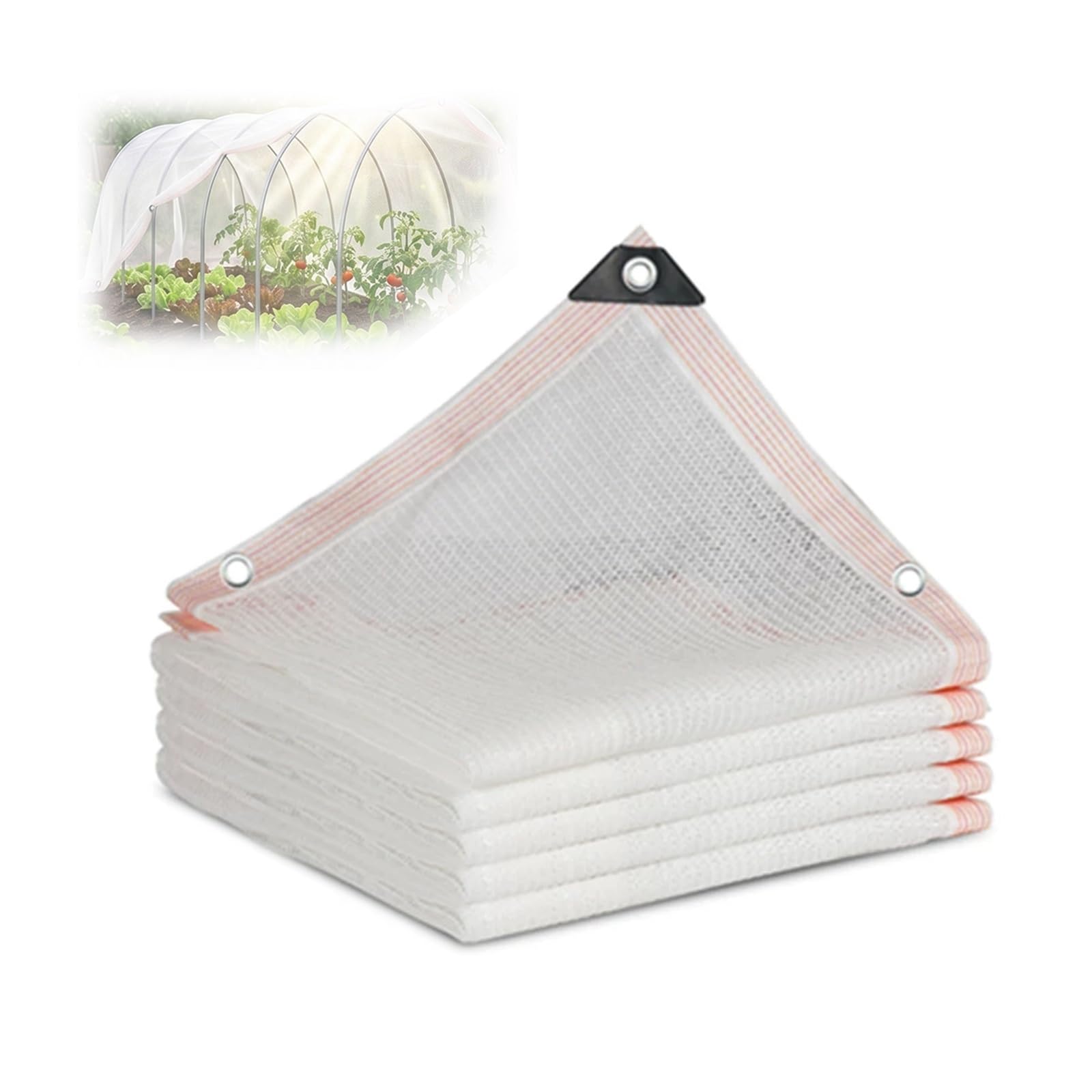 Malla de Sombreo Blanca 40% para Jardín Plantas, Toldo Vela Transpirable Protección UV con Ojales, Red de Sombreado Resistente para Invernadero Terraza Semillero(4x5m)
