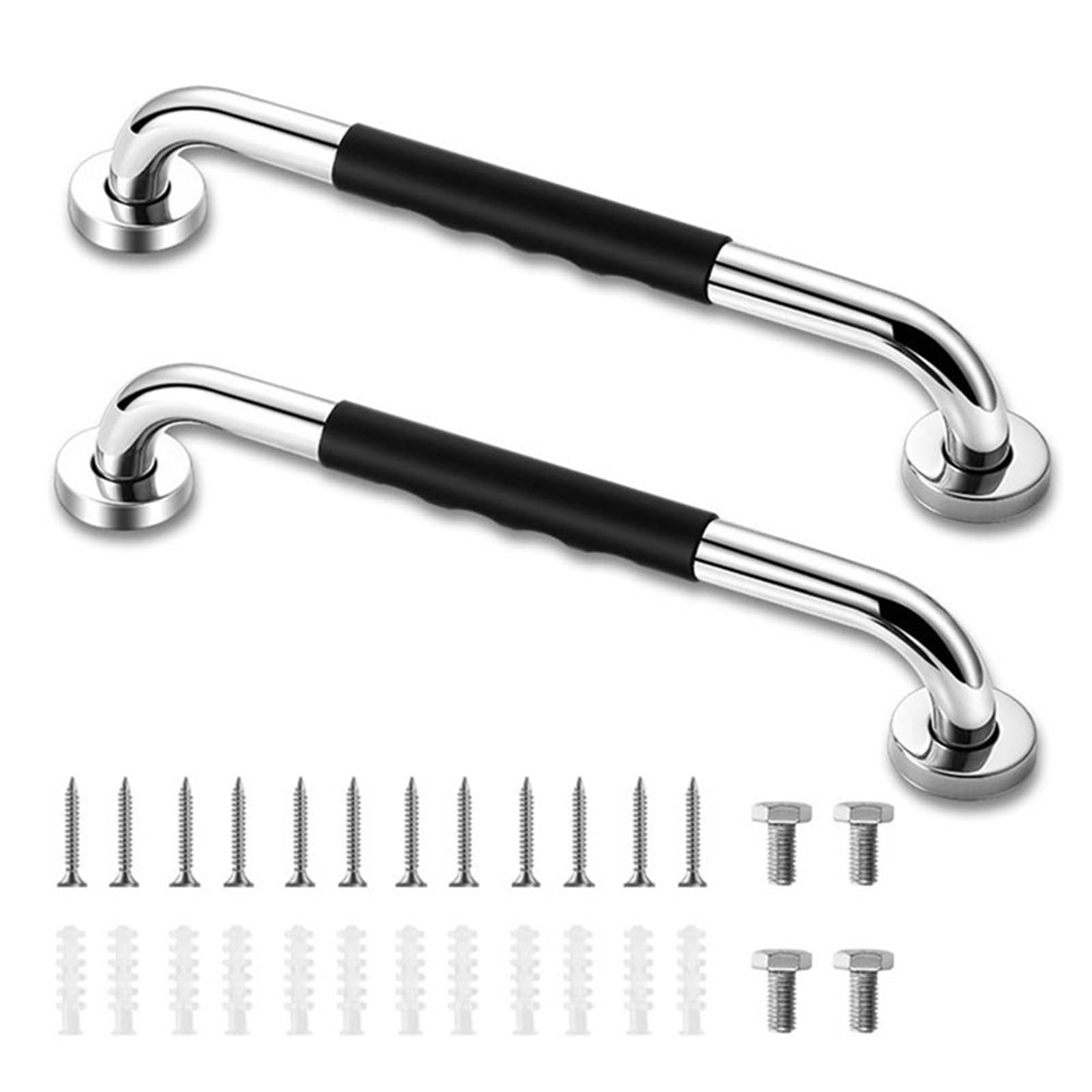 Cidegoo One Color 2Pcs Grab Bars For Shower Anti-Slip Handle With Rubber Grip Handicap For Elderly