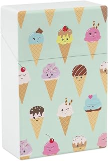 Kawaii Ice Cream Cones Cigarette Case Smoking Box Pocket Holder Lightweight Match Coin Pouch for Men Women