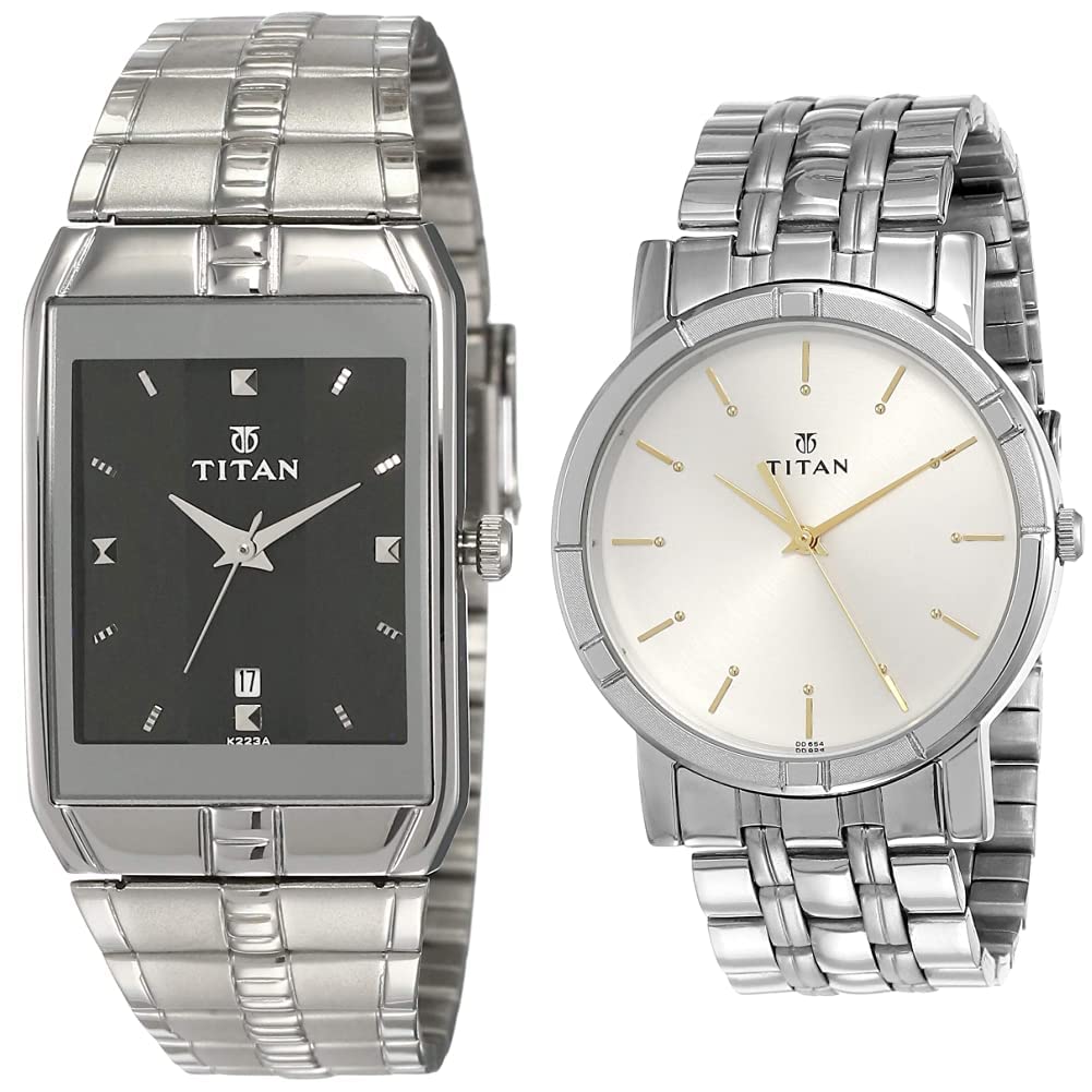 Titan Stainless Steel Analog Black and White Dial Couples Watches Combo (Nh9151Sm02A, Nk1639Sm01) (B07X4KC97Y) Amazon Price History, Amazon Price Tracker