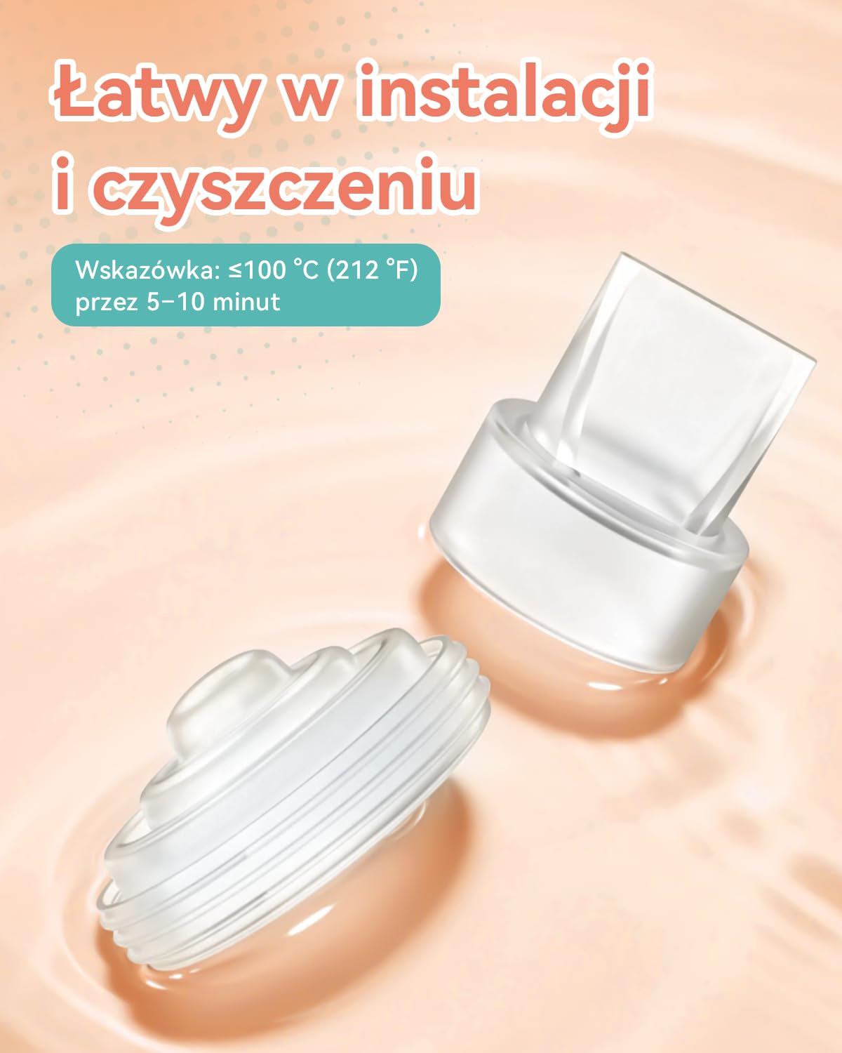 Części zamienne do laktatora Momcozy M5, w zestawie 4 silikonowe zawory z dzióbkiem kaczki i 2 silikonowymi pompkami do mleka, bez BPA, przenośne akcesoria do laktatora