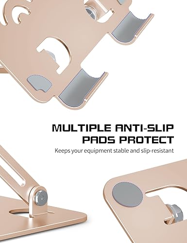 Miniatura 4 de Soporte para tableta, soporte ajustable para tablet para escritorio, soporte portátil de aluminio premium para iPads, Kindle, Switch y teléfonos