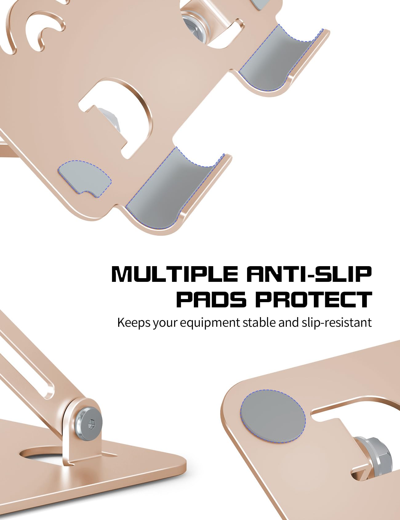 Soporte para tableta, soporte ajustable para tableta para escritorio, aluminio premium, soporte portátil para iPad, Kindle, Switch y smartphones, se adapta a dispositivos de 4 a 12 pulgadas