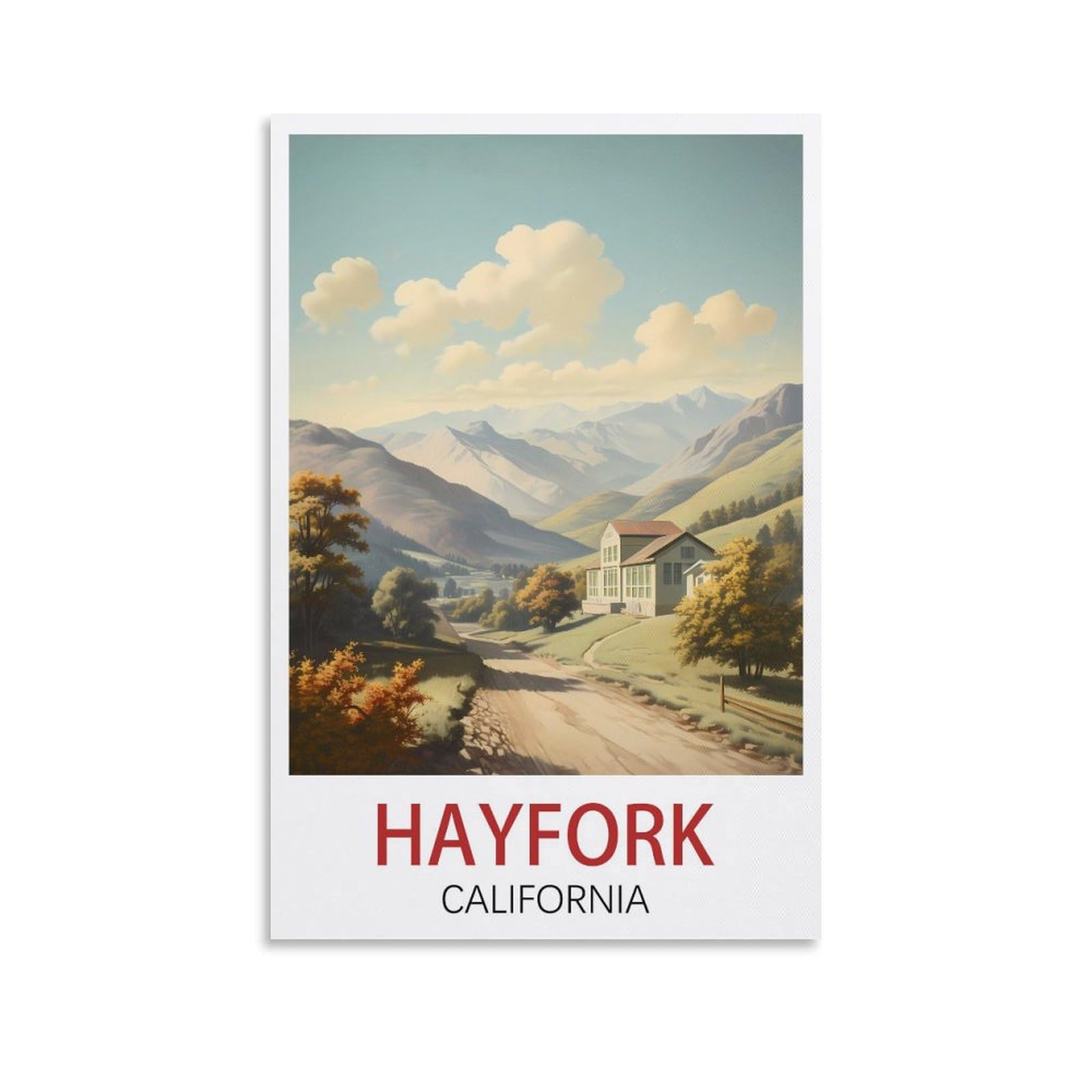 Vintage Metal Tin Sign Vintage Tin Sign Metal Retro Art Wall Poster for Home Club Garden Decor Hayfork California Posters 30x30cm