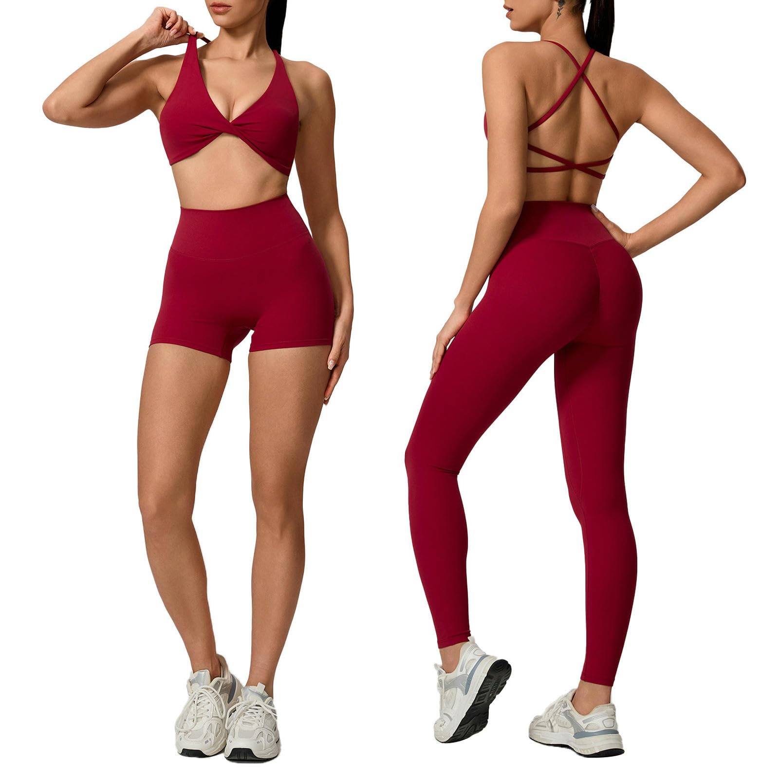 Abbigliamento Yoga Donna Reggiseno Sportivo da con Spalline Incrociate, Yoga, Corsa E Fitness, Set Ad Asciugatura Rapida-c-l