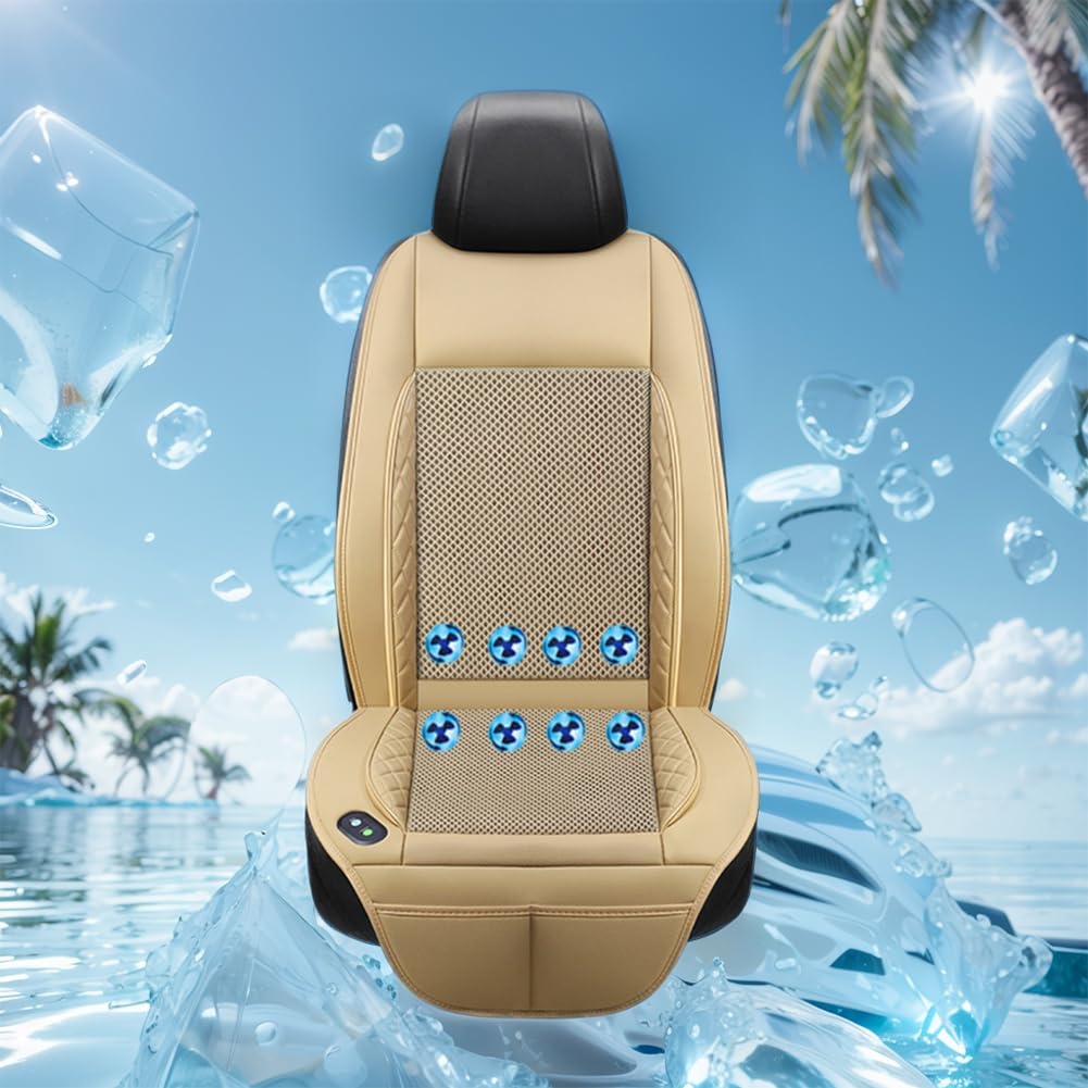 Cojín de Asiento de Masaje con ventilación de 12/24 V con Ventilador, disipación de Calor y enfriamiento, Alfombrilla de Asiento de Masaje, cojín de Asiento Interior de Coche de Verano