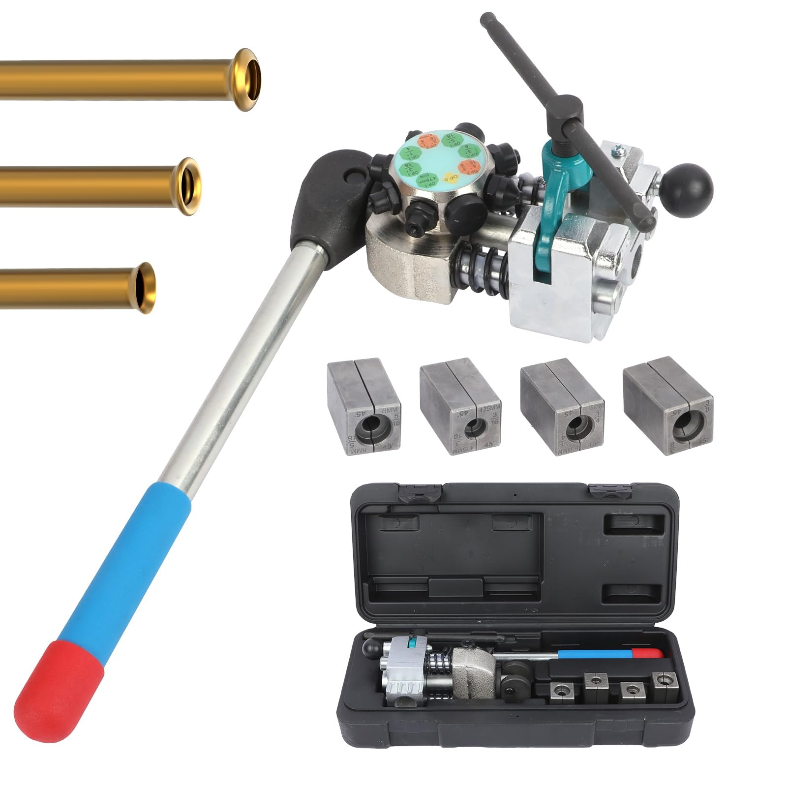 KAISAL Kit Svasatura Tubi Freno 45 Gradi Utensile Svasare Tubi Ø 4,75-9,5mm Semplice Bolla Doppia