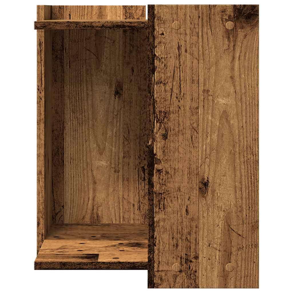 Katzenklo-Möbel Katzenschrank, Katzenhaus in Altholz-Optik, Katzenhöhle und Beistelltisch aus Holzwerkstoff für Katzenklo oder Katzenbett, 42 x 42 x 51 cm
