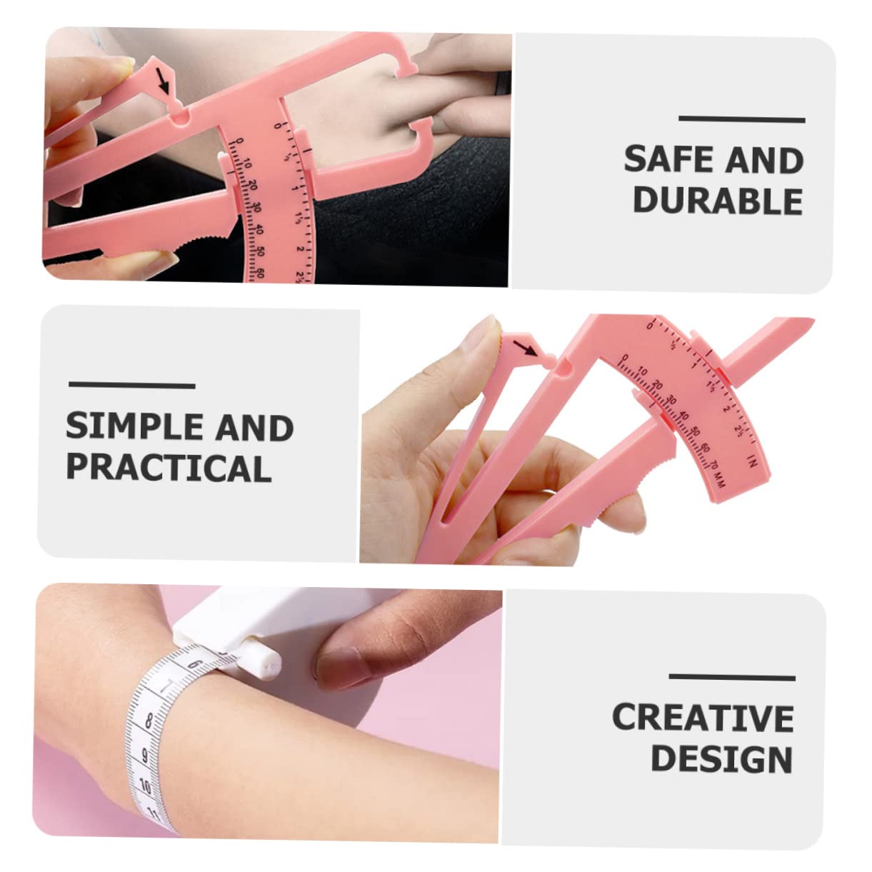 INOOMP 5sets Caliper Per Misurazione Grasso Corporeo Con Misuratore Di Circonferenza e Plicometro Strumento Di Misurazione Per Nutrizione e Fitness Compatte e Facili Da Usare