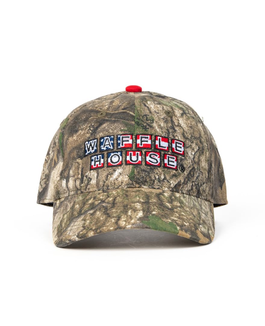 Color Camo Waffle House Embroidery Logo Hat | Adjustable Velcro Backing Cap | Limited Edition for Men and Women