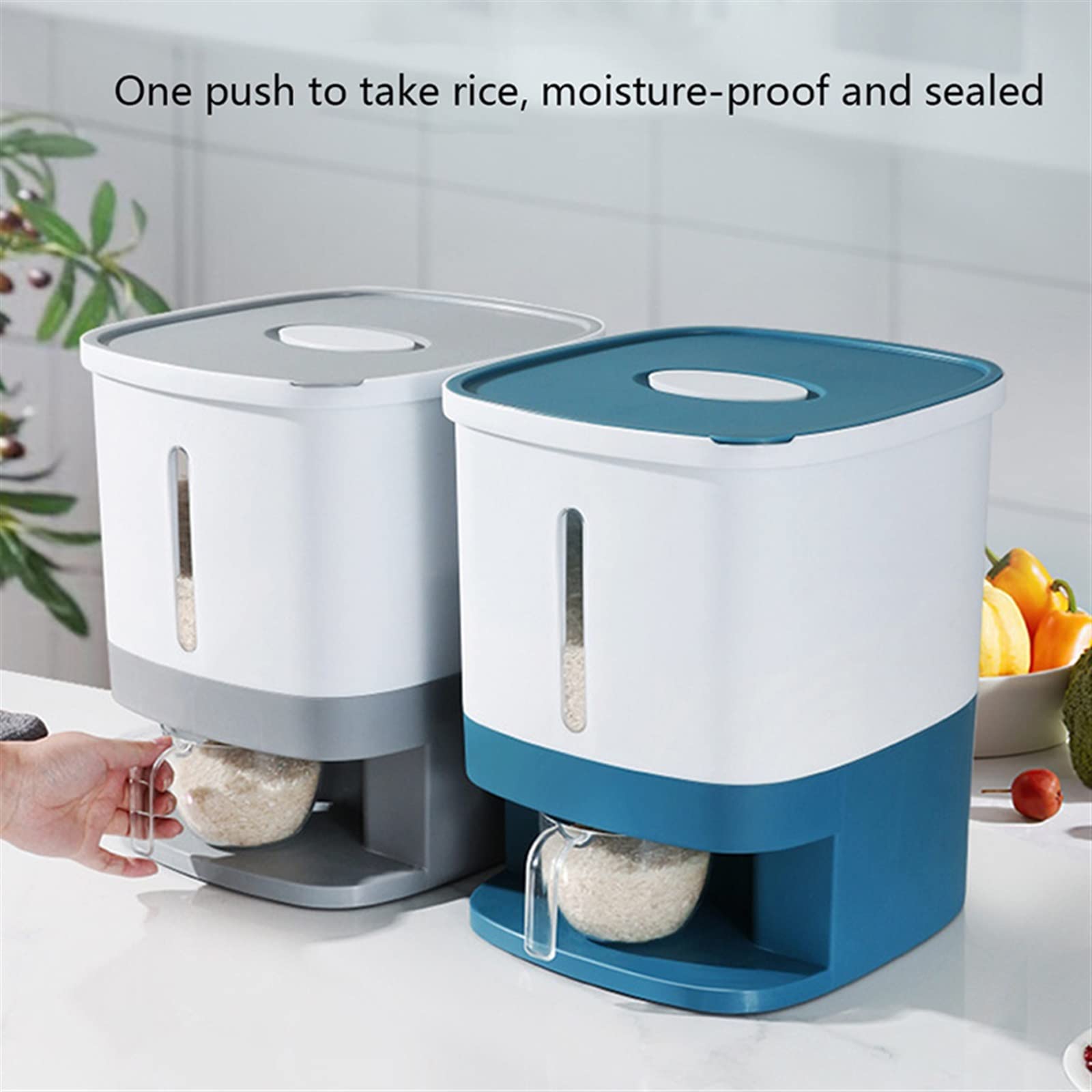 Conteneur de Stockage de Riz 10Kg Grande boîte de Distributeur de Grains scellée avec Couvercle Organisateur de Cuisine de Mesure et conteneur de Stockage (Color : G)