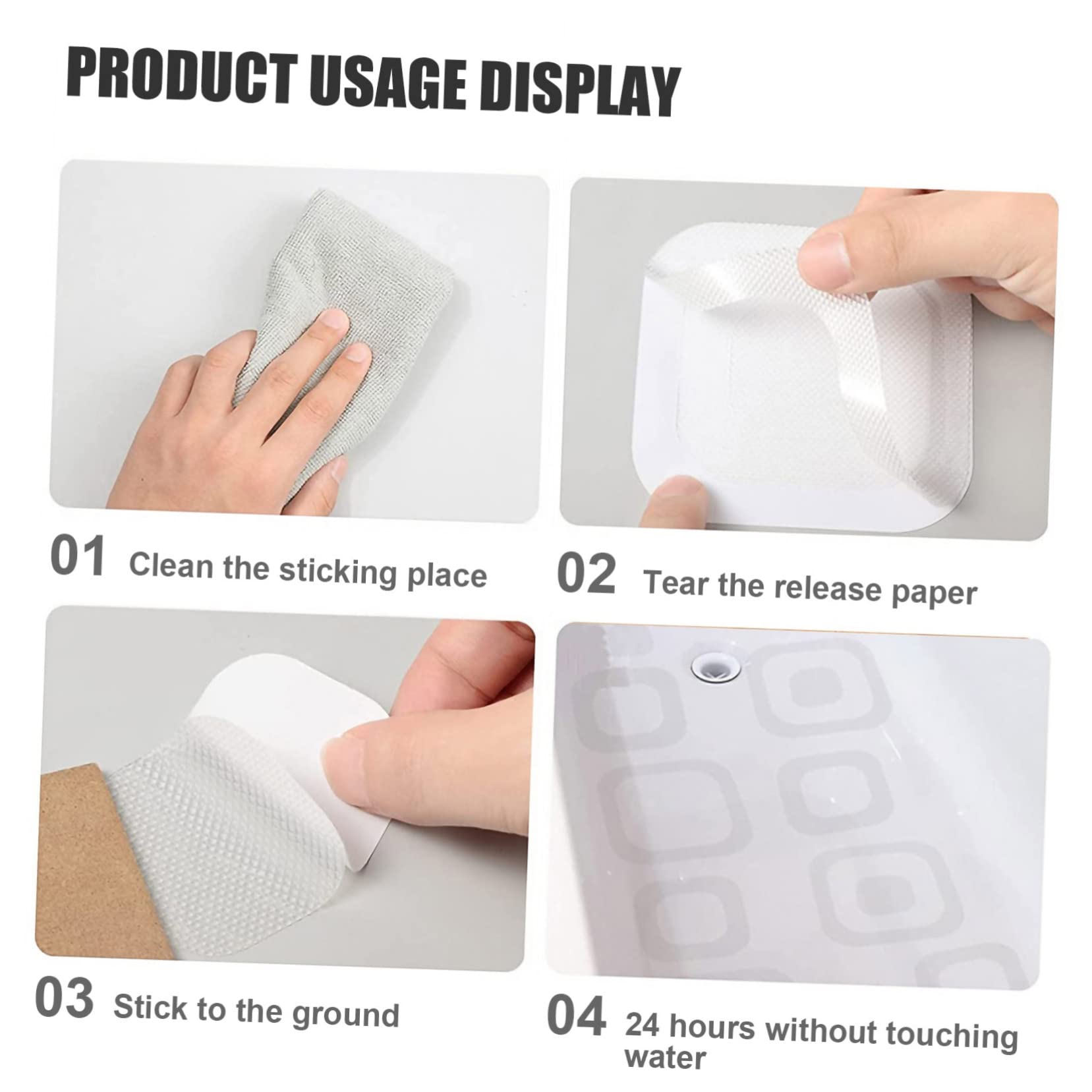 IWOWHERO 24Pcs Bathtub Non Slip Stickers Transparent Adhesive Decals for Bathroom Safety Easy to Apply Slip Floor Treads for Bathtubs and Showers