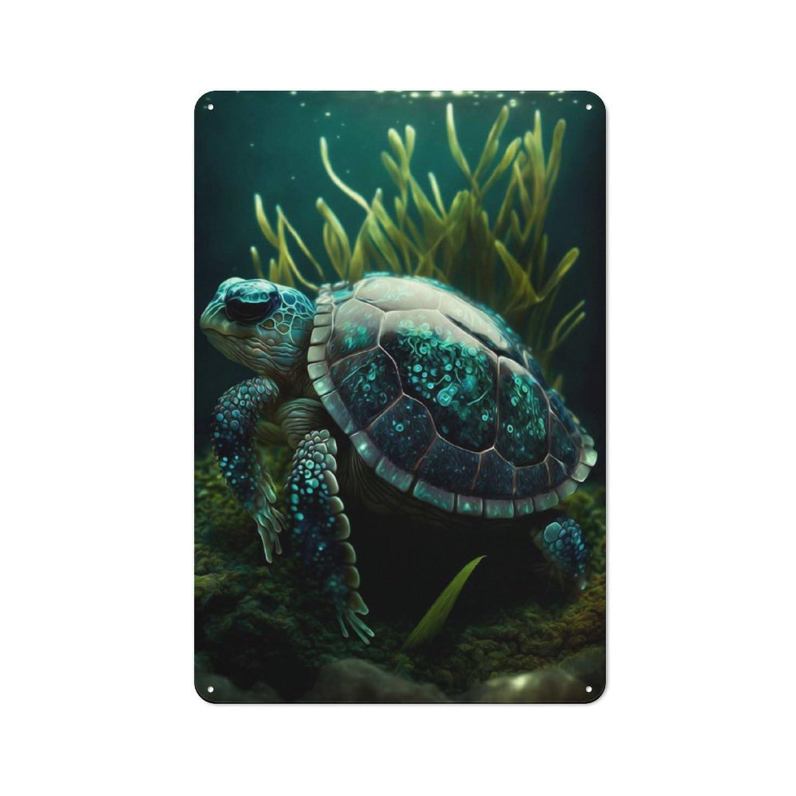 Turtle Retro-style Tin Sign 30x20cm for Man Cave Or Games Room, A Metal Wall Feature for Games Rooms And Man Caves