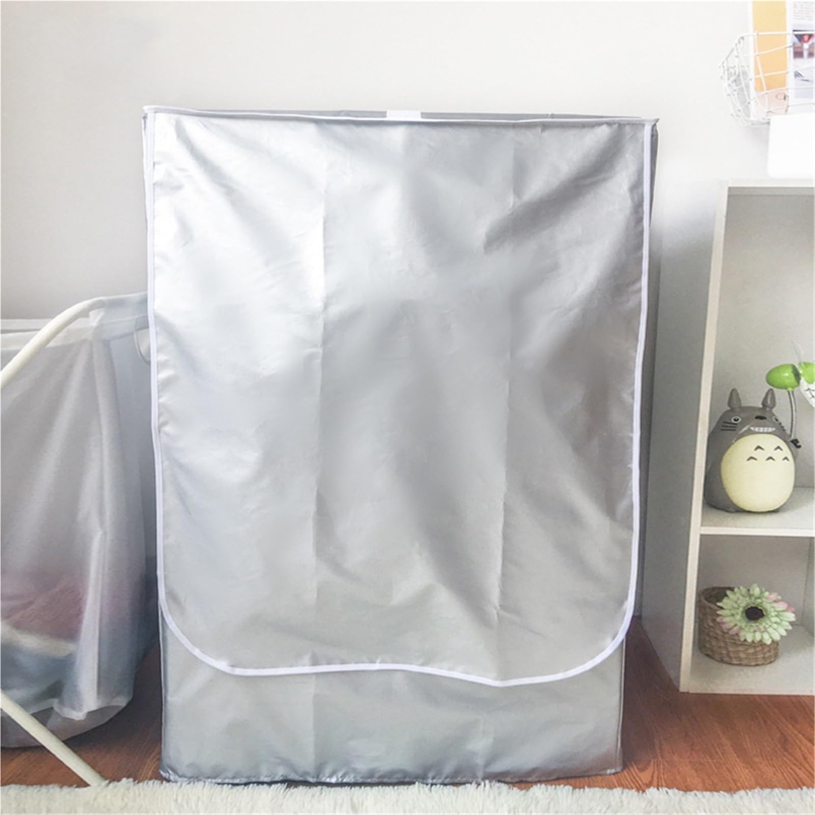 Copertura della Lavatrice Tessuto Spesso for Protezione Solare in Tessuto Impermeabile for Lavatrice e asciugatrice, for Un Uso conveniente, Rivestimento in Argento for bucato(53x55x86cm)