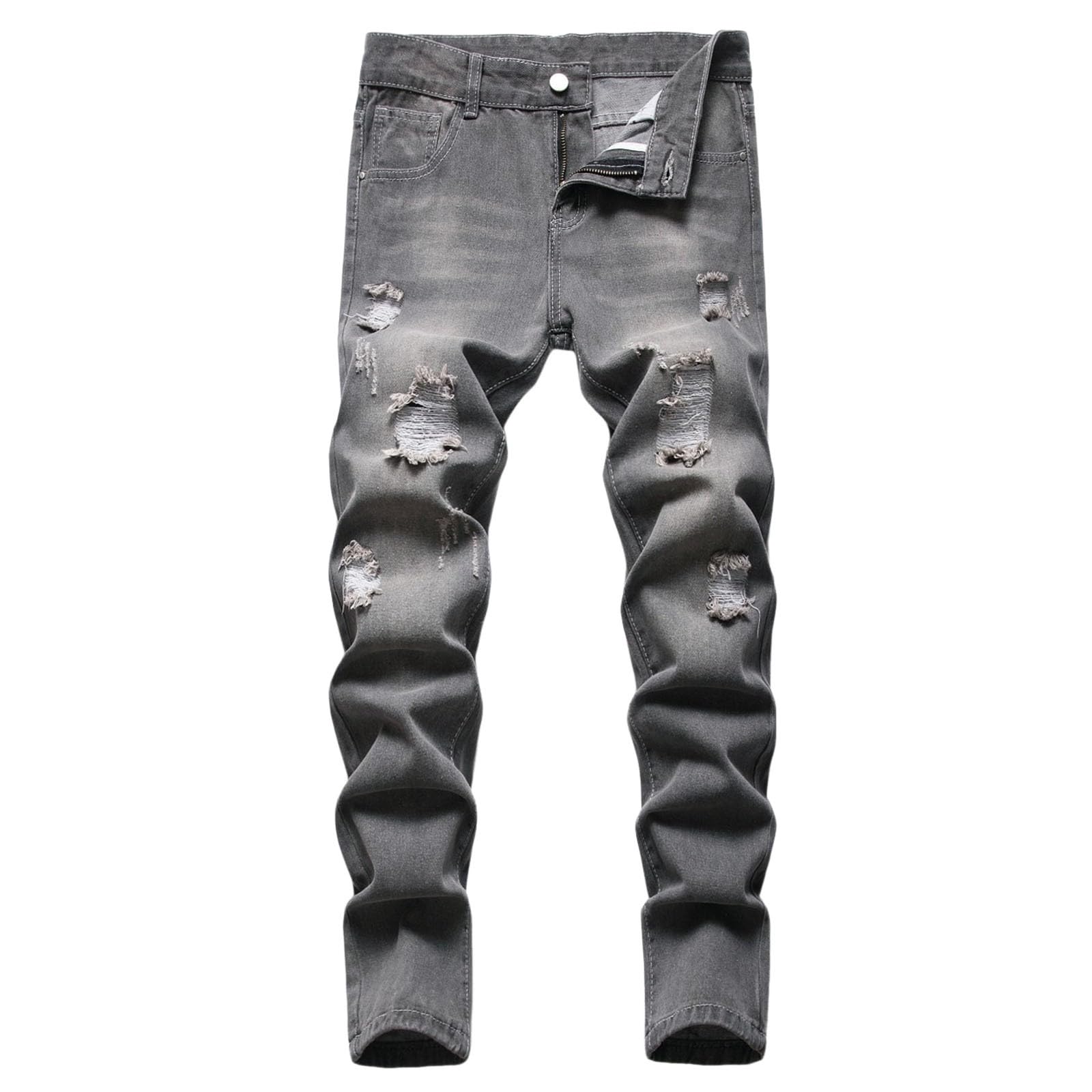 2026 Chicos Skinny Fit Rasgado Desgastado Moda Niños Denim Pantalones Pantalones Negros Pantalones Cortos Chicos