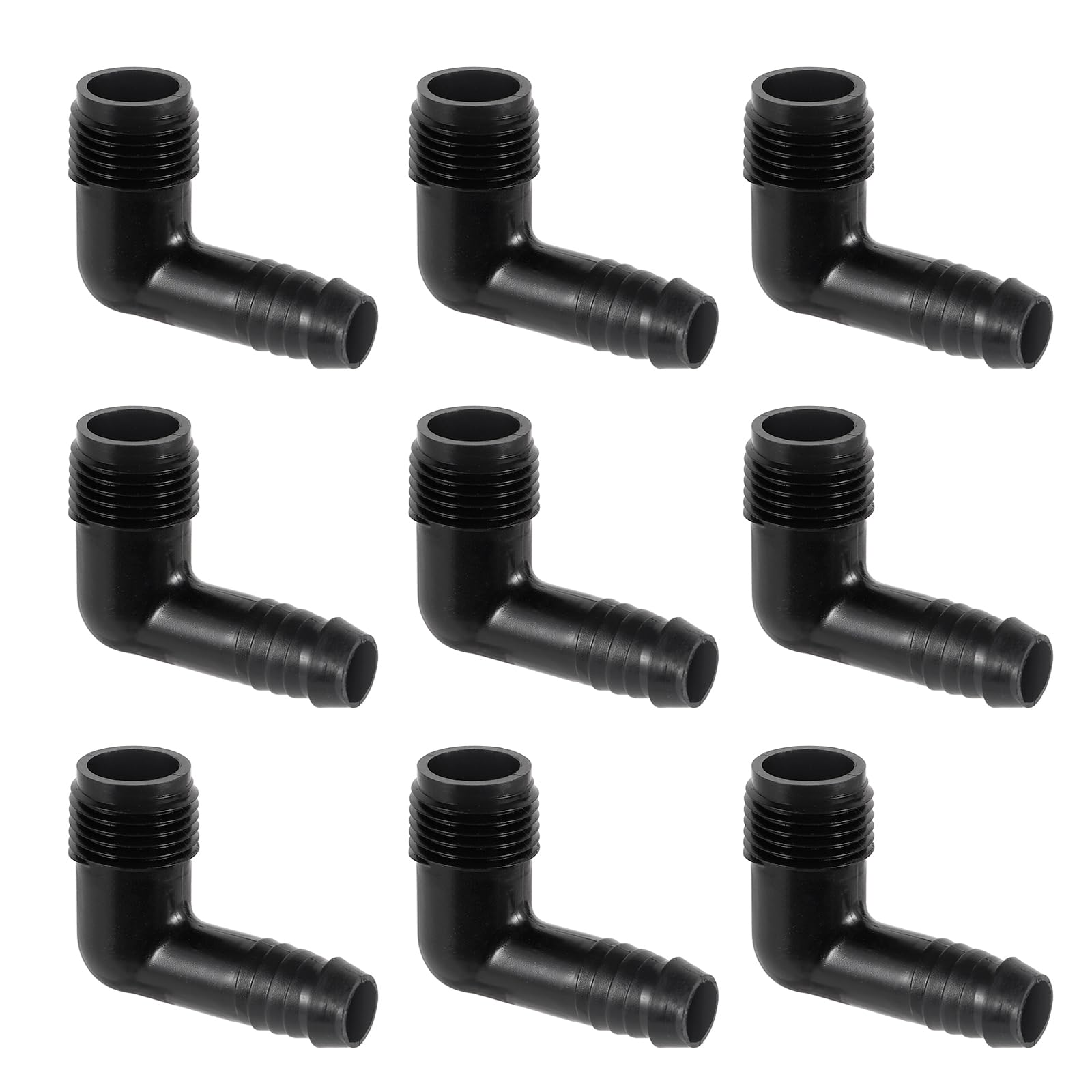 10pc Drip Irrigation Adapter 1/2"X1/2" 90-Degree Elbow NPT Male Pipe Fitting (1/2 male to 1/2 tubing)