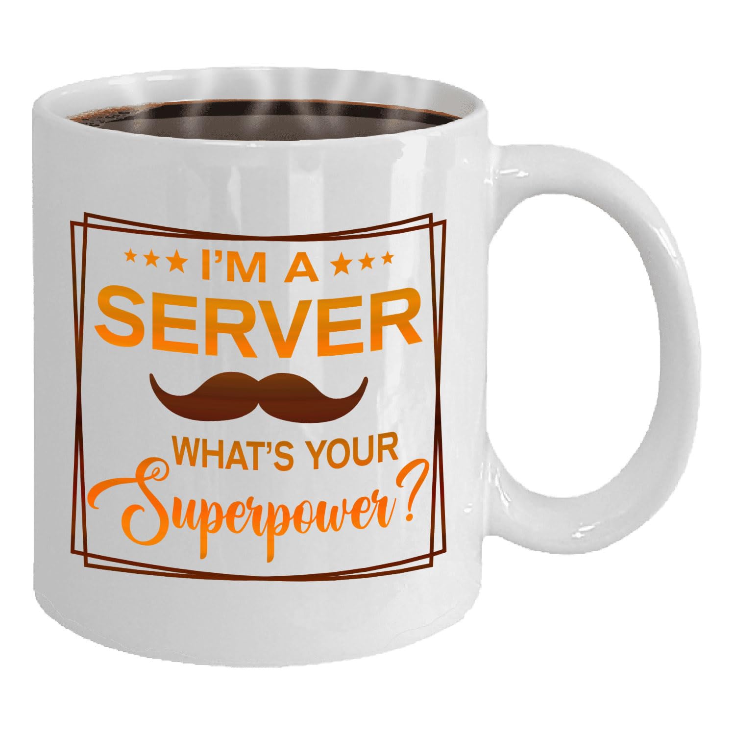 MONIZILUCKY Server Mug, Server Gift, Gift for Server, Future Server Gift, Graduation Gift for Server, Retirement Gift for Server - 11oz White Ceramic Coffee Mug - Birthday, Christmas, Thanksgiving