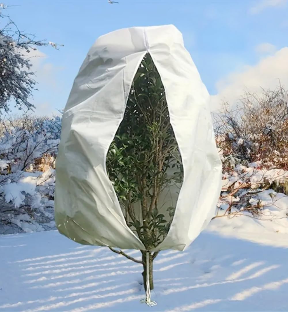 Cost Wise Garden Plant Protection Fleece Cover Bag –With Zip- Heavy Duty 50GSM Frost, Snow & Wind Protection, With Tie Cord, Pack of 1 or 3 (1m x 1.6m pack of 3)