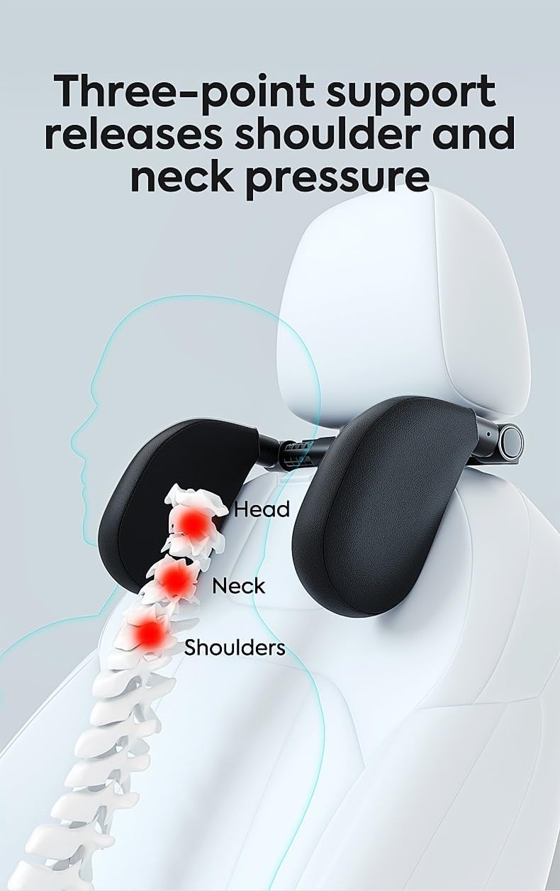 1pcs Car Headrest Pillow 180 Degrees Adjustable Car Seat Headrest, Head Rest Pillow for Car Suitable for Adults and Children to Sleep While Traveling Booster Car Seat car Accessories(Curry)