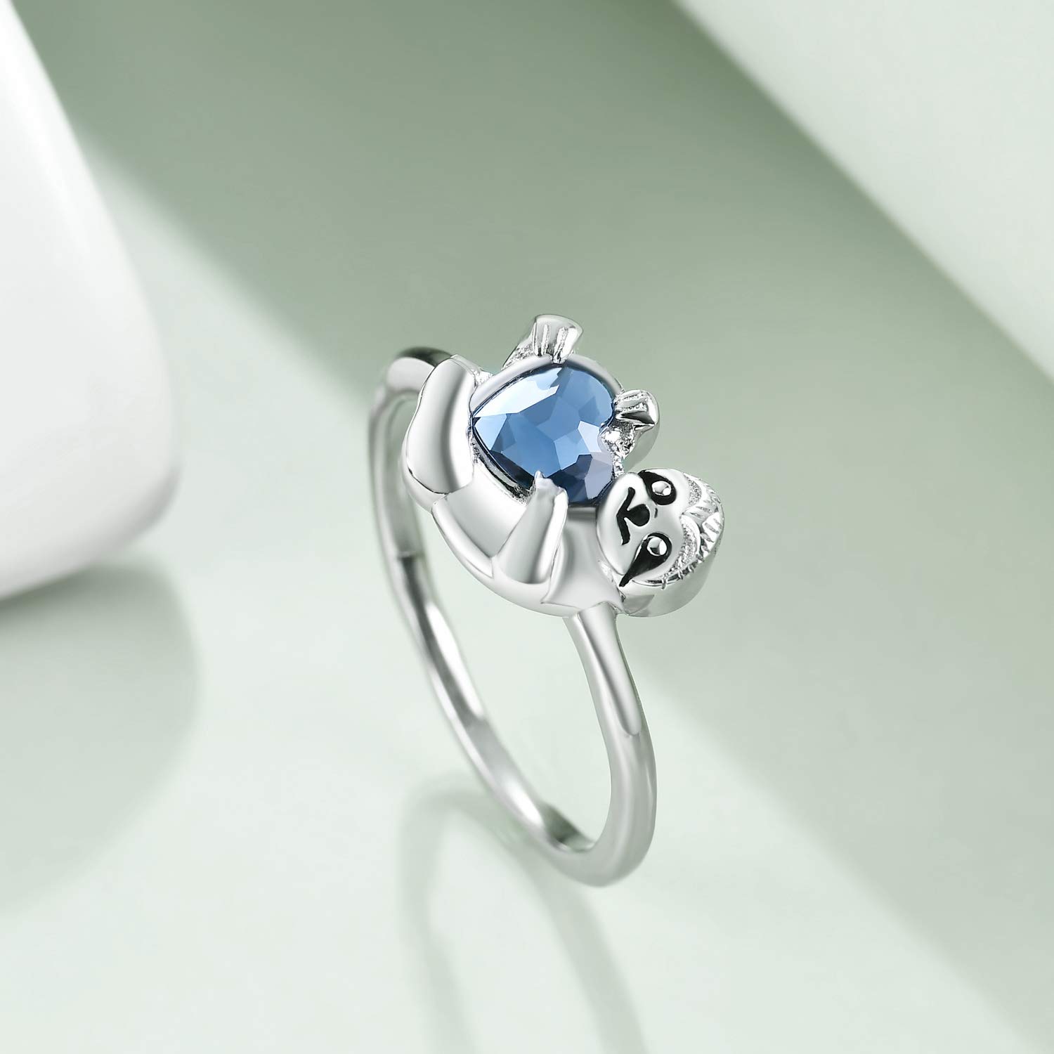 YAFEINI Anelli bradipo in argento Sterling 925 bradipo anelli per donne ragazze decorazioni natalizie regali