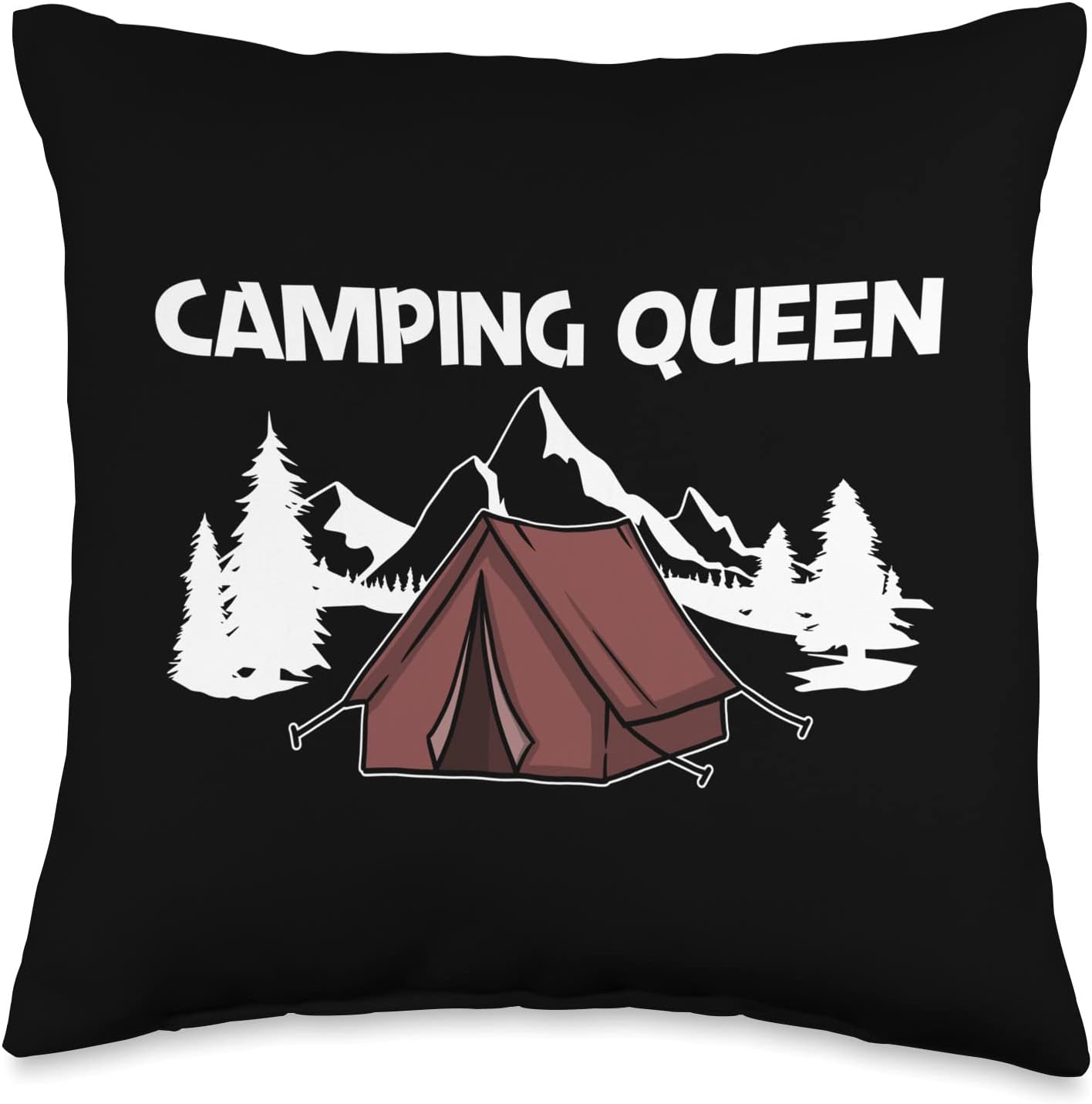 Funny Camping Art For Women Mom Overnight Outdoor Activity Throw Pillow