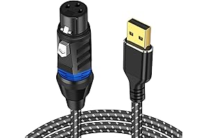 Dynamic USB XLR Microphone Cable Compatible with Windows, Laptop, Mac OS