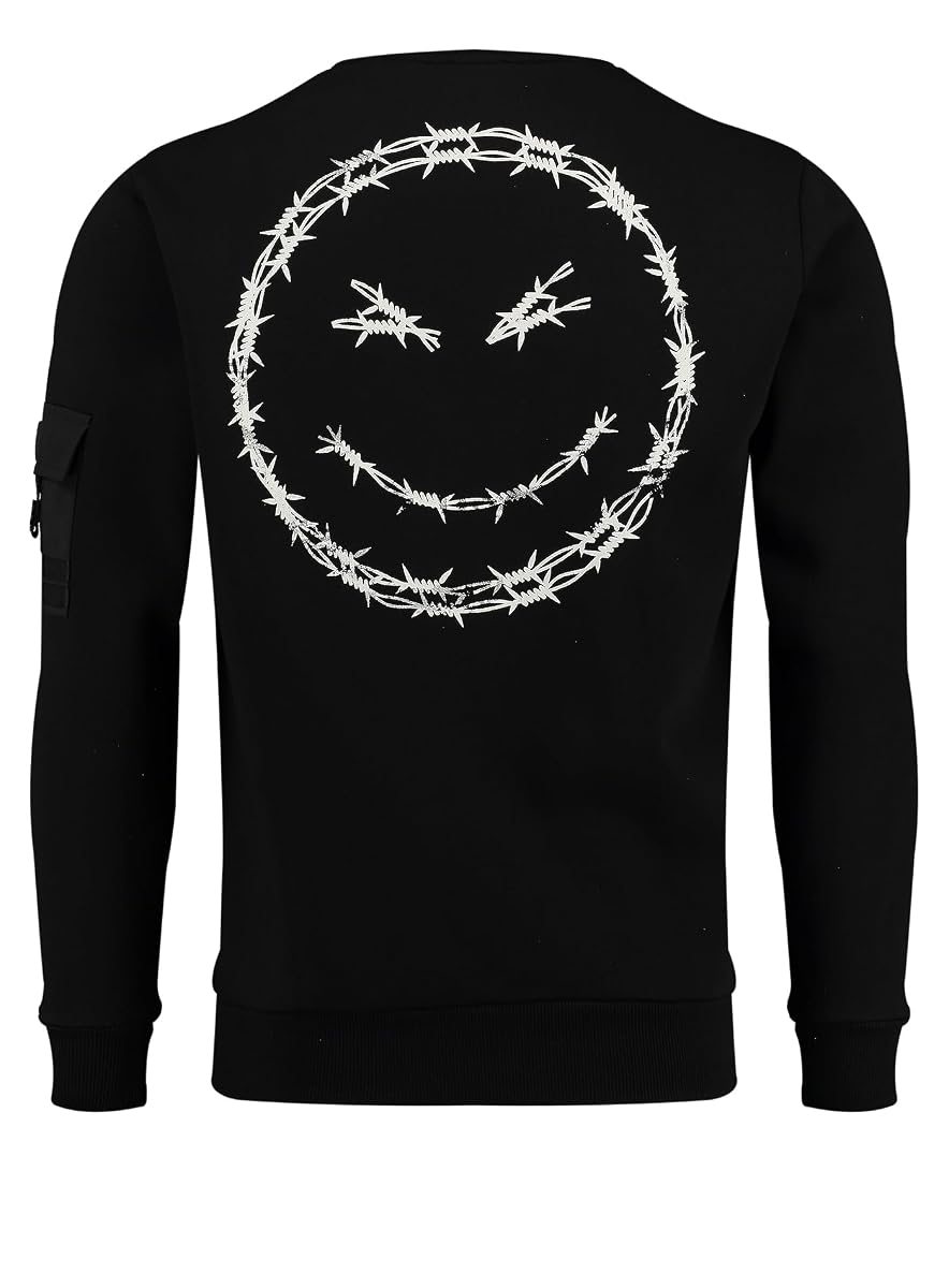 KEY LARGO Męska bluza Kltrip Round, Black (1100), 3XL