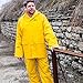 Pioneer Waterproof PVC Work Suit for Men – Repel Rain Gear Yellow Safety Jacket and Bib Pants - 3 PC Set With Detachable Hood - 4X-Large