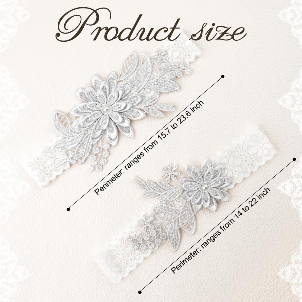 Garters for Bride Wedding Garter for Bride Accessories Wedding Day Essentials Toss and Keep Lace Thigh Garter Set image 2