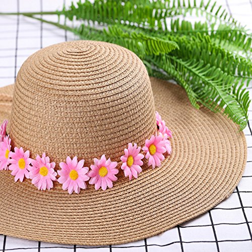 Whaline Daisy Flower Headband Sunflower Hair Wreath Women Girl Floral Headpiece for Summer Decoration, Wedding Party, Hippie, Halloween, Christmas Festival(5 Packs)