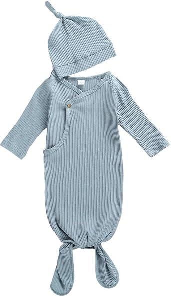 CIYCUIT Knotted Baby Gowns Newborn Coming Home from Hospital Outfit