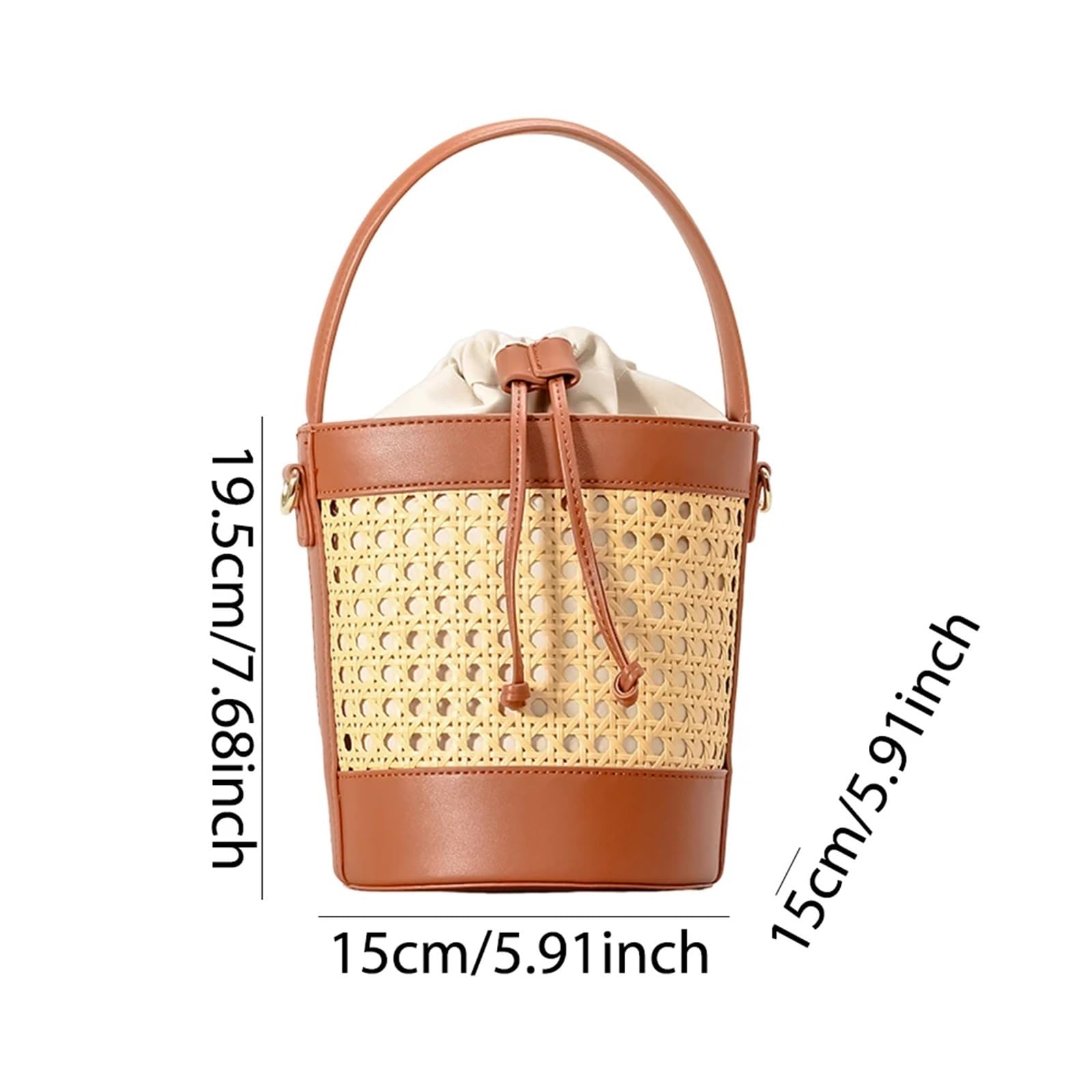 Borsa Intrecciata Borsa a tracolla estiva in paglia, borsa da spiaggia, borsa tote in pelle PU, borsa da viaggio for le vacanze, for donna