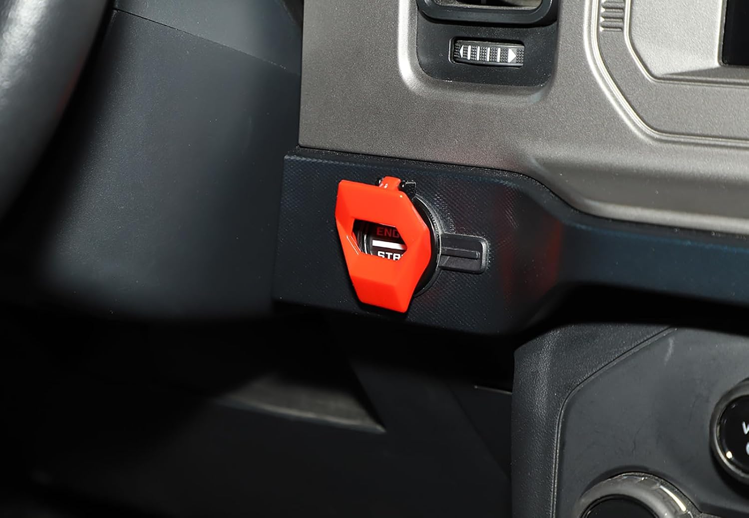 Engine Start/Stop Button Cover Auto Push to Start Button Cover Car Power Control Protective Trim for Ford Bronco 2021-2025 / F150 2015-2025 Car Interior Accessories (Red)