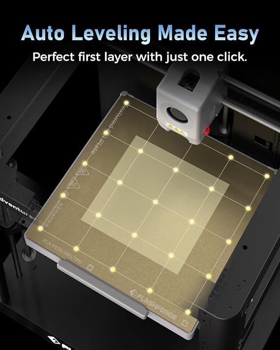 FLASHFORGE 3D Printer AD5M, CoreXY 600mm/s High-Speed Printer with 1-Click Auto Leveling, High-Temp Direct Drive Extruder, 3s Quick-Swap Nozzle, 220220220mm Build Volume