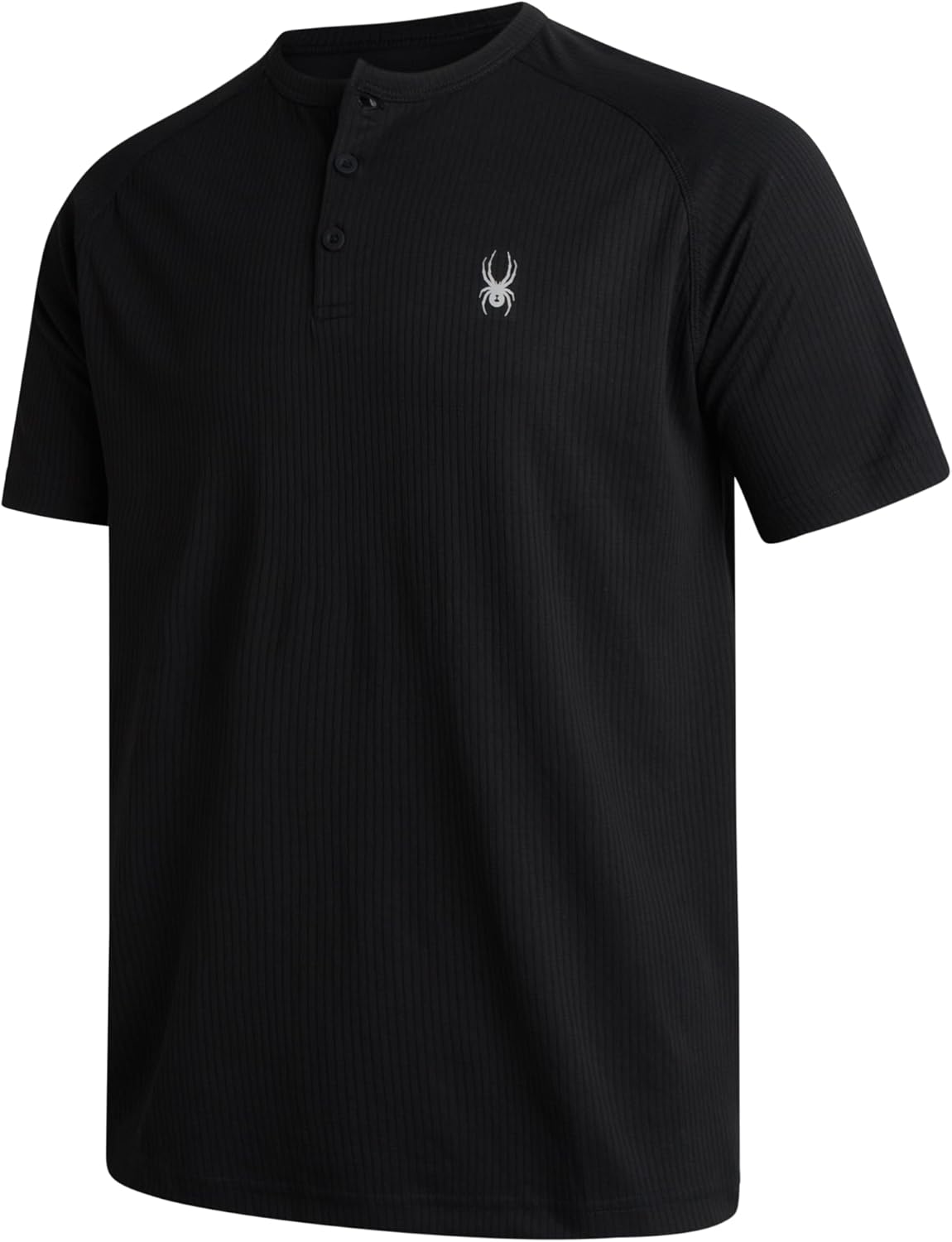Spyder Mens Henley Shirt - Lightweight Quick Dry Moisture Wicking Short Sleeve Athletic Performance Shirts for Men