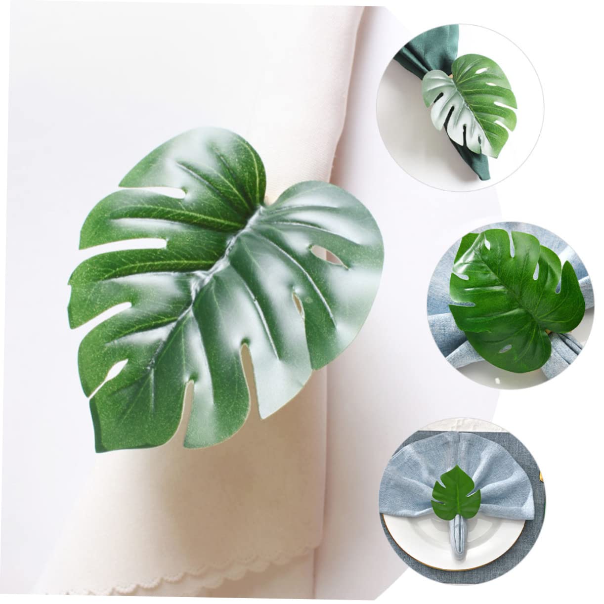 Alipis 5 Set Portatovaglioli Foglia Di Monstera Con Portatovaglioli Per Tavoli Portatovaglioli Realistici Decorazione Per Tovaglioli Anello Di Tovagliolo Di Festa Cannuccia 6 Pezzi*5