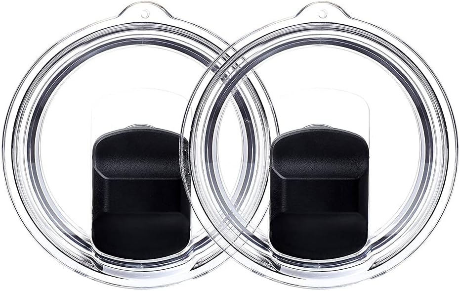 2Pack 30oz Tumbler Lids,Fits for Yeti Rambler Cooler Cup, Rtic Mug,Sic,Ozark Trail Grip and more Brand,Anti Slip Travel Mug Drinkware Holder (2PACK-30oz Spill Proof Lid)