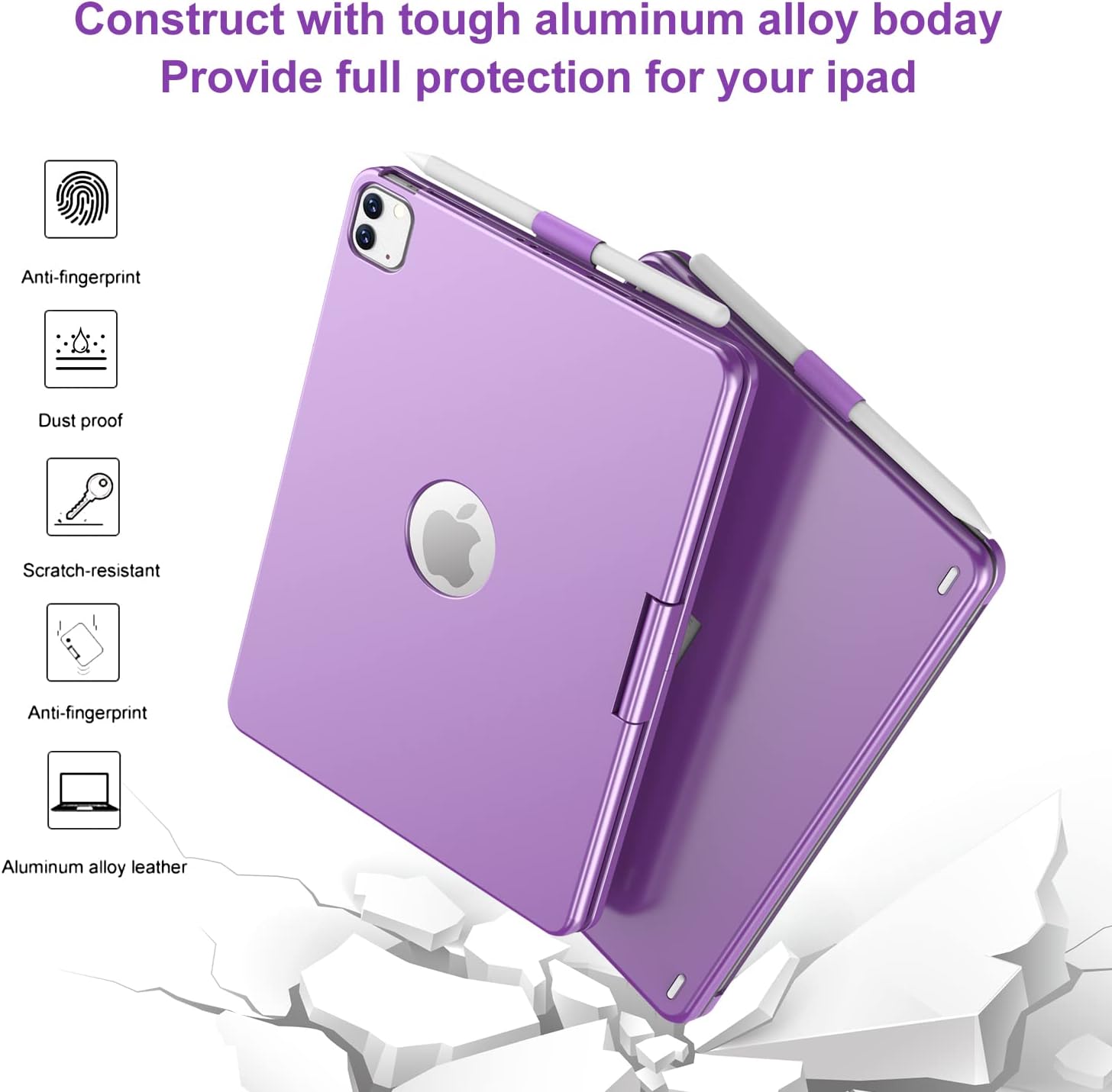 GGH Keyboard Case for iPad Pro 11 inch (4th/3rd/2nd/1st Gen),iPad Air 5th/4th Generation Case with Keyboard 10.9 inch,10 Color Backlight Bluetooth Keyboard with Pencil Holder,360° Rotatable Screen-RG