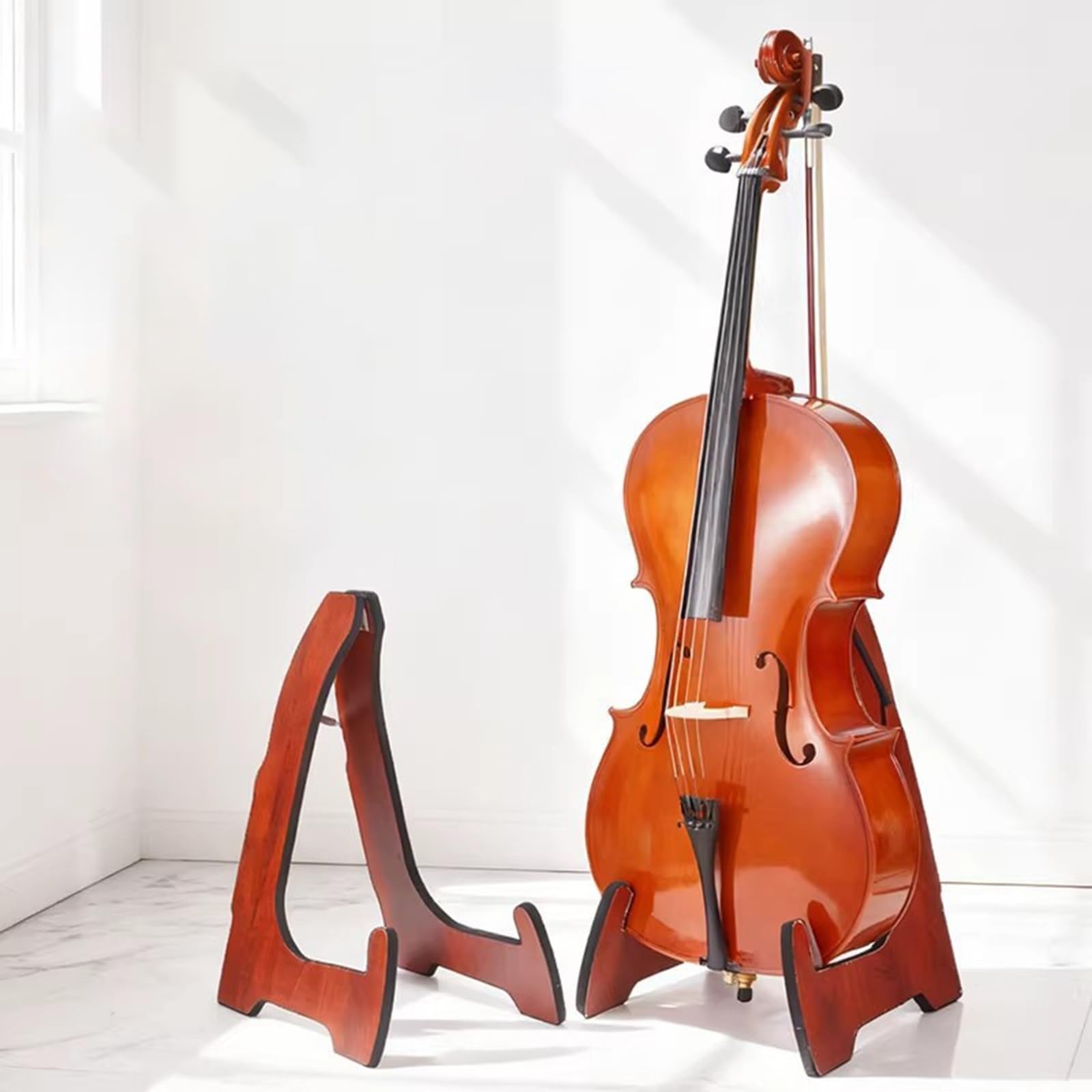 supporto chitarra Wooden Cello Freestanding Holder | Non Slip Foldable String Instrument Rack For Musical Instrument Accessories