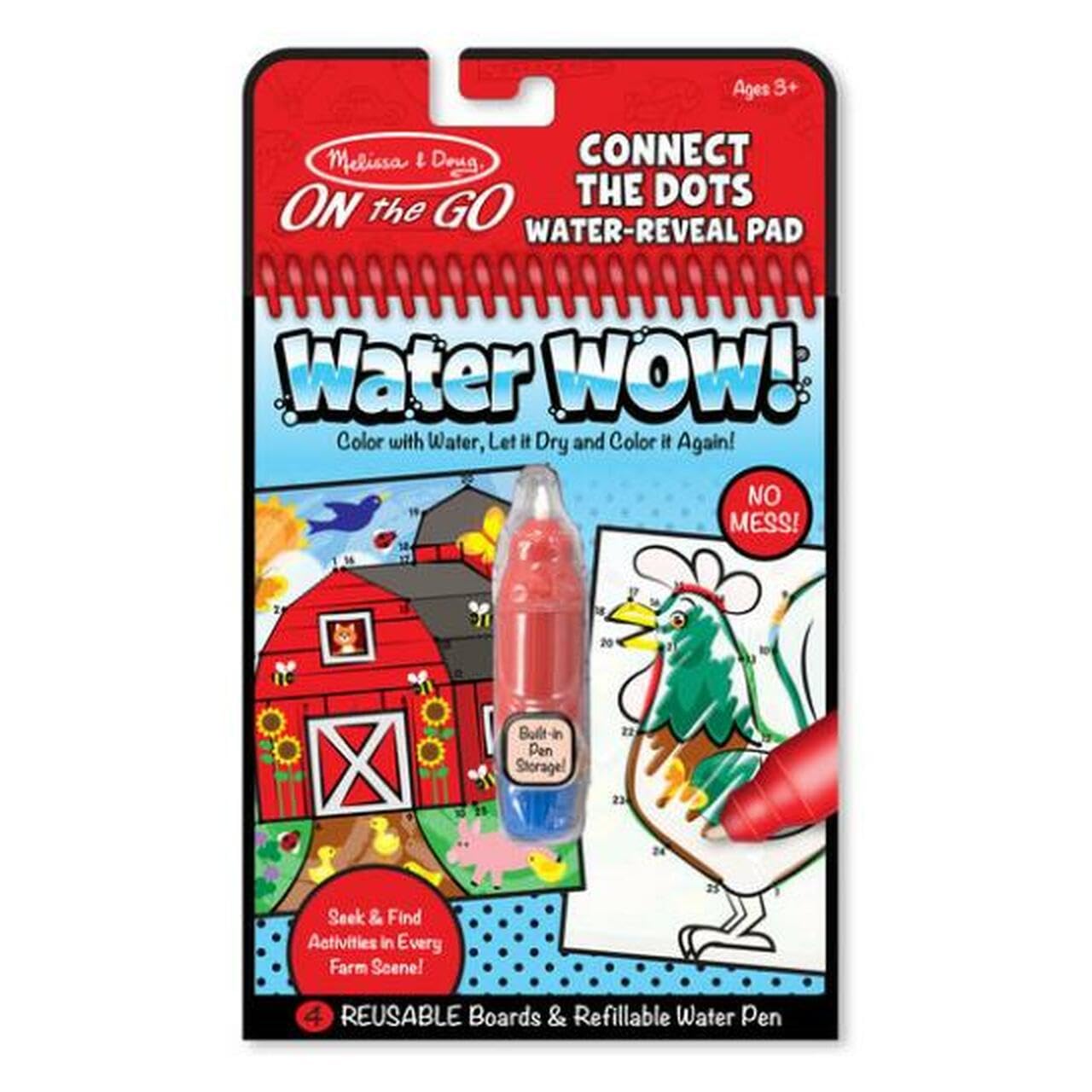Melissa & Doug Water Wow Su Ile Boyama Kitabı, Çiftlik Noktaları Birleştir (19485)