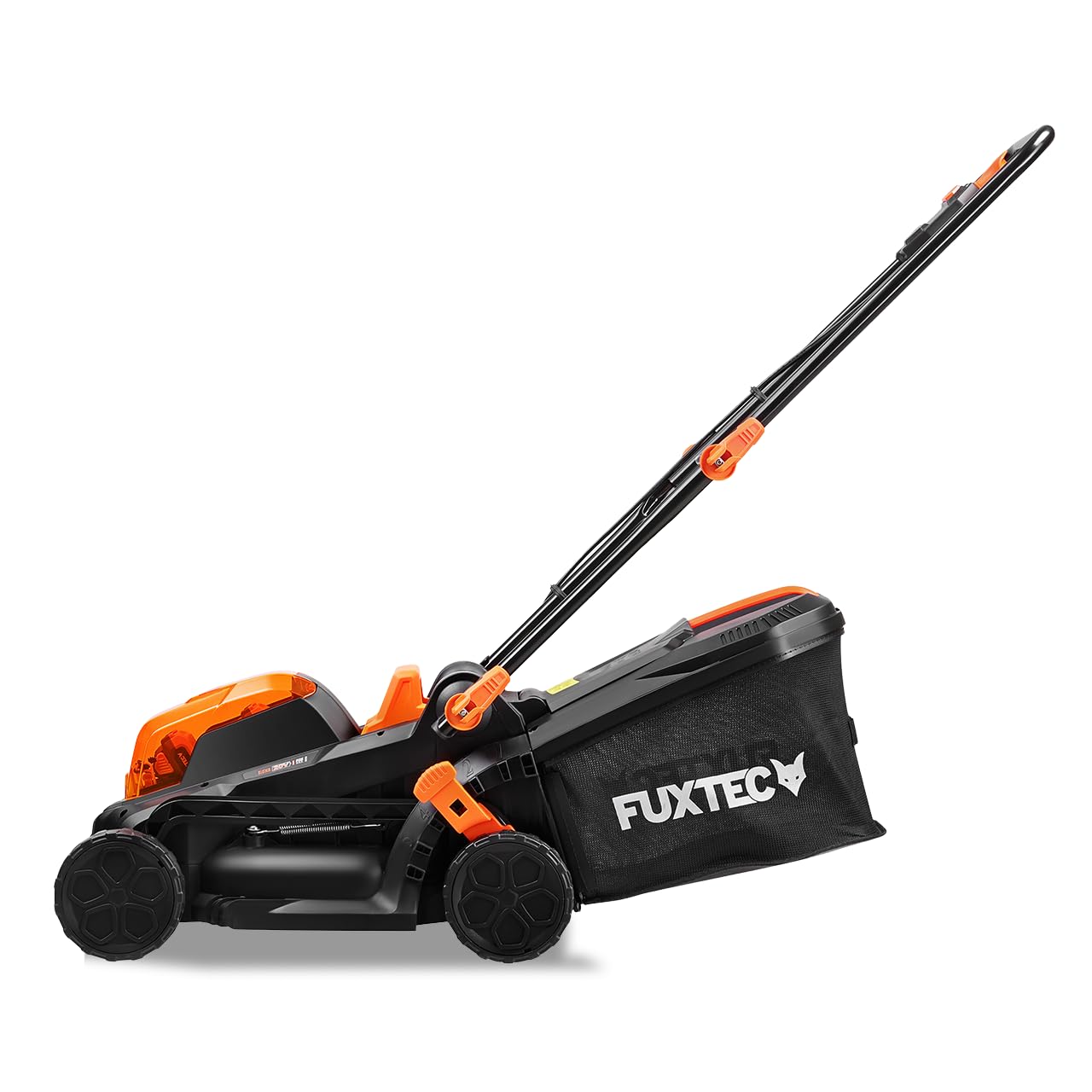Cortacésped de batería Fuxtec FX-E1RM20 2x20V Set con 2 baterías y Cargador - 33cm de Ancho de Corte / 35L de Bolsa de Recogida de Hierba