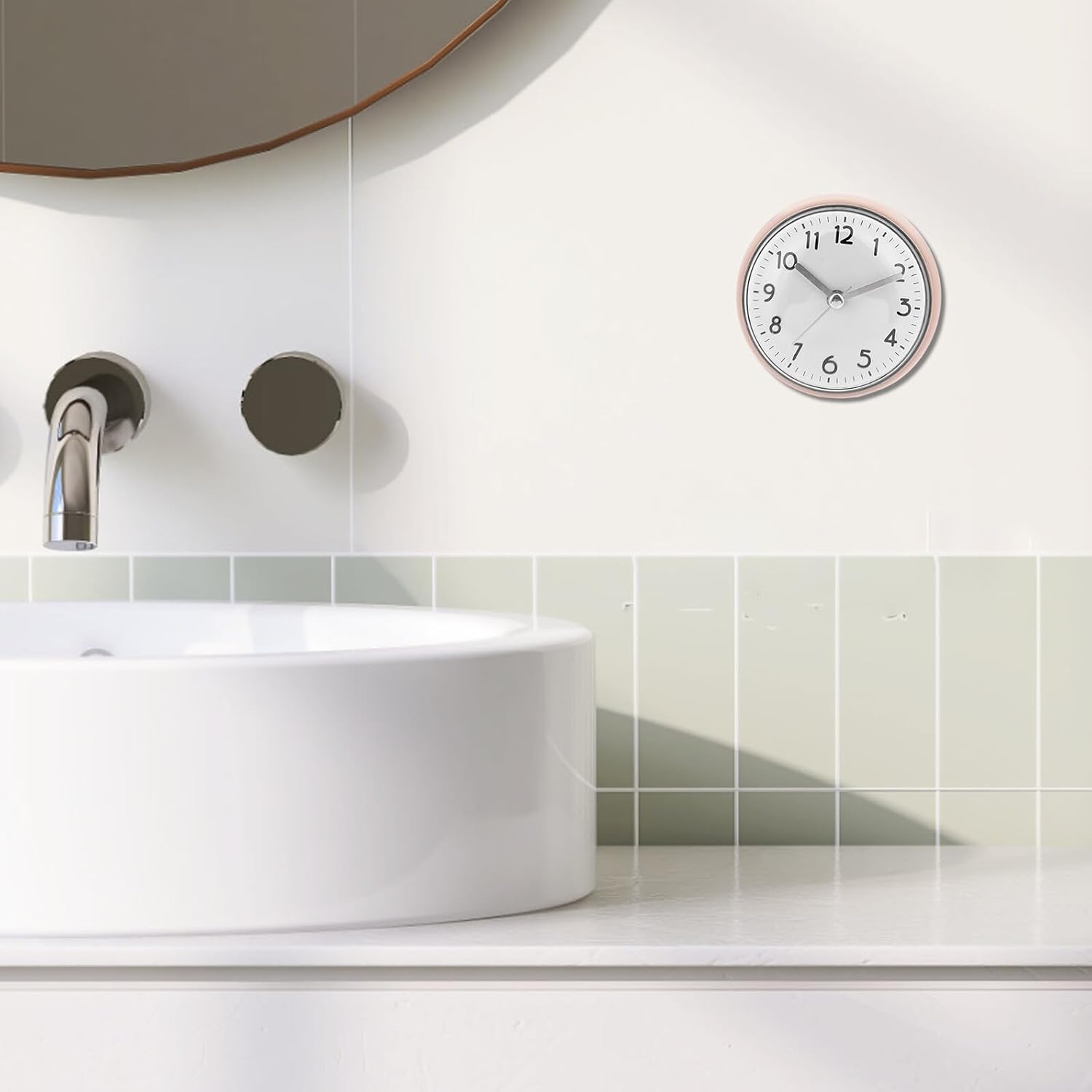 Waterproof Bathroom Shower Clock with Suction Cup Wall Mount